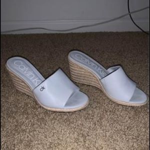Calvin Klein bandera grey blue mule sandals